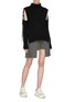 Figure View - Click To Enlarge - CHRIS RAN LIN - Strap cutout sleeve Merino wool turtleneck sweater