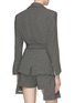 Back View - Click To Enlarge - CHRIS RAN LIN - Belted asymmetric contrast topstitching blazer