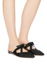 Figure View - Click To Enlarge - PAUL ANDREW - 'Little Dear' cutout bow moire slides