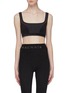 Main View - Click To Enlarge - NAGNATA - Stripe houndstooth panel knit sports bra