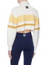 Back View - Click To Enlarge - NAGNATA - Ottoman stripe organic cotton knit cropped turtleneck sweater