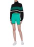 Figure View - Click To Enlarge - NAGNATA - Stripe outseam organic cotton blend knit performance shorts