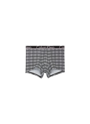 Main View - Click To Enlarge - CALVIN KLEIN UNDERWEAR - 'CK ID' logo waistband grid print trunks