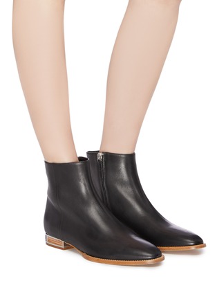 Figure View - Click To Enlarge - GABRIELA HEARST - Marble-effect heel insert leather ankle boots