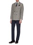 Figure View - Click To Enlarge - LARDINI - Double breasted silk-linen houndstooth blazer