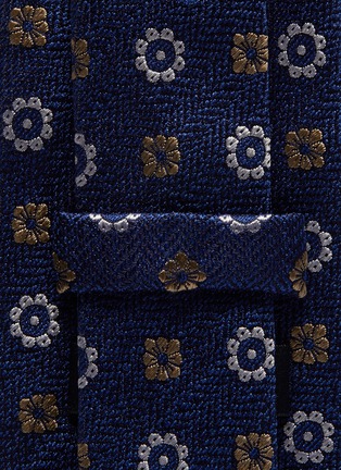 Detail View - Click To Enlarge - LARDINI - Floral embroidered silk tie