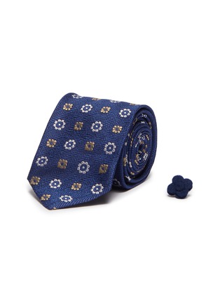 Main View - Click To Enlarge - LARDINI - Floral embroidered silk tie