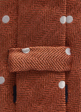 Detail View - Click To Enlarge - LARDINI - Polka dot embroidered silk tie