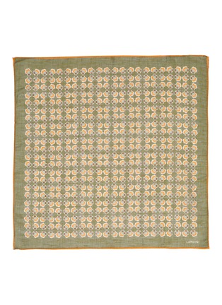 Detail View - Click To Enlarge - LARDINI - Floral print linen-cotton pocket square