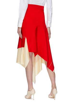 Back View - Click To Enlarge - VICTORIA BECKHAM - Layered colourblock hem asymmetric skirt
