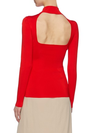 Back View - Click To Enlarge - VICTORIA BECKHAM - Cutout back high neck knit top