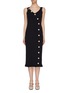 Main View - Click To Enlarge - SHORT SENTENCE - Curved button rib knit sleeveless dress