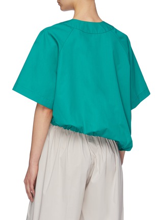 Back View - Click To Enlarge - SHORT SENTENCE - Asymmetric ruched drape V-neck top