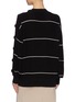 Back View - Click To Enlarge - SHORT SENTENCE - Asymmetric button sleeve stripe sweater