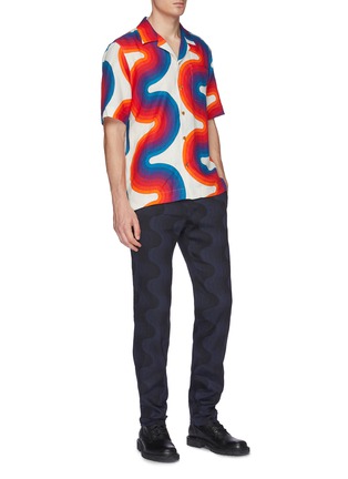 Figure View - Click To Enlarge - DRIES VAN NOTEN - x Verner Panton 'Carlton' wave print linen short sleeve shirt