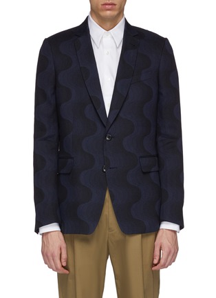 Main View - Click To Enlarge - DRIES VAN NOTEN - x Verner Panton 'Blaine' wave print linen-cotton soft blazer