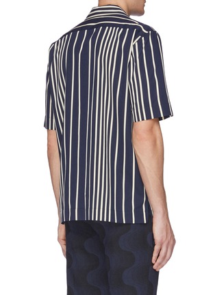 Back View - Click To Enlarge - DRIES VAN NOTEN - 'Carlton' stripe short sleeve shirt