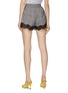 Back View - Click To Enlarge - GROUND ZERO - Lace cuff houndstooth check plaid shorts
