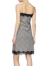 Back View - Click To Enlarge - GROUND ZERO - Lace trim houndstooth check plaid camisole dress