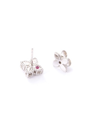 Detail View - Click To Enlarge - ROBERTO COIN - 'Princess Flower' diamond 18k white gold earrings