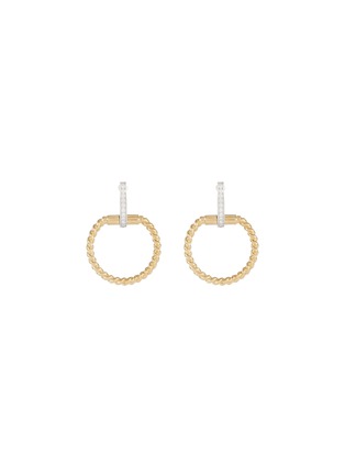 Main View - Click To Enlarge - ROBERTO COIN - 'Classique Parisienne' diamond 18k gold twisted hoop earrings