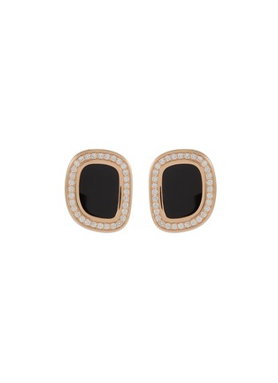 Main View - Click To Enlarge - ROBERTO COIN - 'Black Jade' diamond 18k rose gold earrings