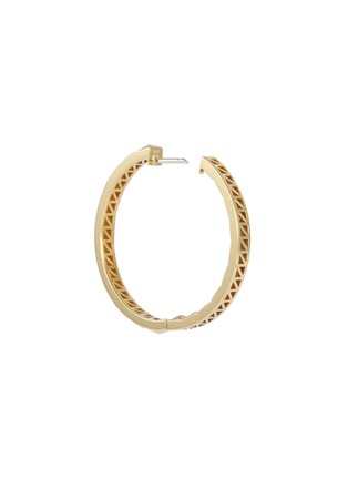 Detail View - Click To Enlarge - ROBERTO COIN - 'Rock & Diamond' 18k yellow gold hoop earrings