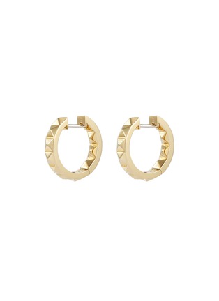 Main View - Click To Enlarge - ROBERTO COIN - 'Rock & Diamond' 18k yellow gold hoop earrings