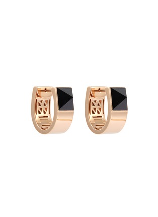 Main View - Click To Enlarge - ROBERTO COIN - 'Sauvage Privé' black jade 18k rose gold earrings