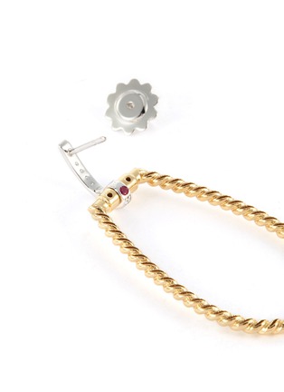 Detail View - Click To Enlarge - ROBERTO COIN - 'Classique Parisienne' diamond twist hoop drop earrings