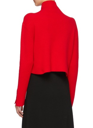 Back View - Click To Enlarge - CRUSH COLLECTION - Button cuff cashmere turtleneck sweater