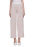 Main View - Click To Enlarge - CRUSH COLLECTION - Contrast waistband knit wide leg pants