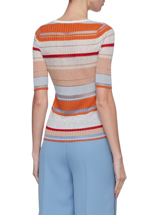 Back View - Click To Enlarge - CRUSH COLLECTION - Variegated stripe rib knit T-shirt