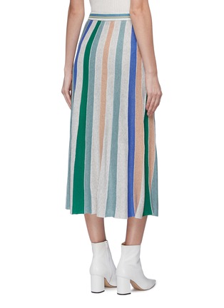 Back View - Click To Enlarge - CRUSH COLLECTION - Colourblock metallic stripe knit skirt