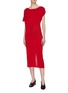 Figure View - Click To Enlarge - CRUSH COLLECTION - Asymmetric button sleeve silk dress