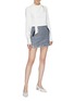 Figure View - Click To Enlarge - CRUSH COLLECTION - Fringe hem tweed skirt