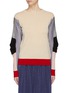 Main View - Click To Enlarge - PH5 - Colourblock stripe puff panel sleeve sweater