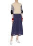 Figure View - Click To Enlarge - PH5 - Colourblock stripe puff panel sleeve sweater