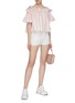 Figure View - Click To Enlarge - XIAO LI - Textured cotton shorts