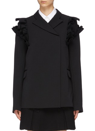 Main View - Click To Enlarge - SHUSHU/TONG - Ruffle shoulder blazer