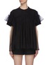 Main View - Click To Enlarge - SHUSHU/TONG - Tulle overlay ruffle tiered sleeve T-shirt