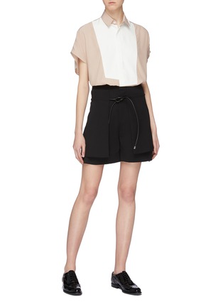 Figure View - Click To Enlarge - SANS TITRE - Double layered belted shorts