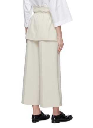 Back View - Click To Enlarge - SANS TITRE - Double layered belted wide leg pants