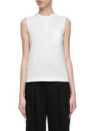 Main View - Click To Enlarge - SANS TITRE - Half placket sleeveless top