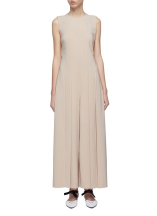Main View - Click To Enlarge - SANS TITRE - Pleated sleeveless wide leg jumpsuit