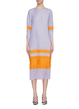 Main View - Click To Enlarge - DRIES VAN NOTEN - Colourblock pleated dress