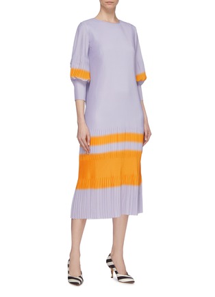 Figure View - Click To Enlarge - DRIES VAN NOTEN - Colourblock pleated dress