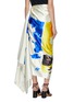 Back View - Click To Enlarge - DRIES VAN NOTEN - Abstract floral print drape panel cotton-silk satin skirt