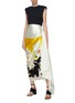 Figure View - Click To Enlarge - DRIES VAN NOTEN - Abstract floral print drape panel cotton-silk satin skirt