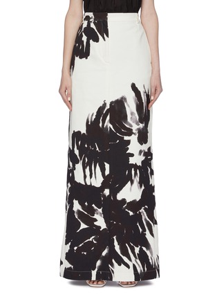 Main View - Click To Enlarge - DRIES VAN NOTEN - Abstract floral print twill maxi skirt